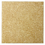 Elegant Faux Gold Glitter Tegeltje (Voorkant)