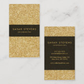 Elegant Faux Gold Glitter Visitekaartje (Voorkant / Achterkant)