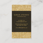 Elegant Faux Gold Glitter Visitekaartje (Achterkant)