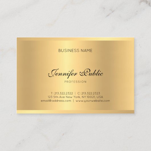 Elegant Faux Gold Handwrite Script Calligrafie Visitekaartje (Achterkant)