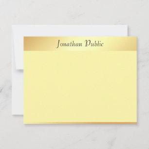 Elegant Faux Gold Handwrited Script-Sjabloon Notitiekaartje