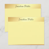 Elegant Faux Gold Handwrited Script-Sjabloon Notitiekaartje (Voorkant / Achterkant)