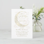 Elegant Faux Gold Harvest Moon Vrijgezellenfeest Kaart (Staand voorkant)