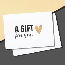 Elegant Faux Gold Heart Beauty Gift Certificate Kortingskaartje