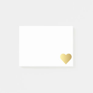 Elegant Faux Gold Heart Post-it® Notes