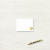 Elegant Faux Gold Heart Post-it® Notes (Op bureau)