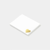 Elegant Faux Gold Heart Post-it® Notes (Schuin)