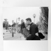 Elegant Faux Gold Hope Calligraphy Script op Black Drieluik Wenskaart (Binnenzijde eerst)