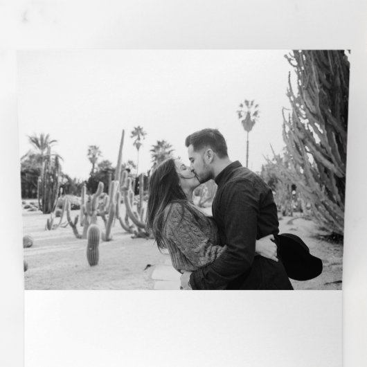 Elegant Faux Gold Hope Calligraphy Script op Black Drieluik Wenskaart (Binnenzijde eerst)