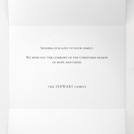 Elegant Faux Gold Hope Calligraphy Script op Black Drieluik Wenskaart (Binnenkant midden)