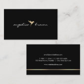 Elegant Faux Gold Humming Bird Visitekaartje (Voorkant / Achterkant)
