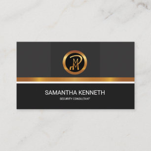 Elegant Faux Gold Icon Stripe Security Consultant Visitekaartje