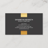 Elegant Faux Gold Icon Stripe Security Consultant Visitekaartje (Achterkant)