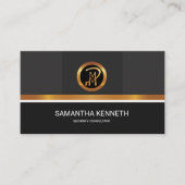 Elegant Faux Gold Icon Stripe Security Consultant Visitekaartje (Voorkant)
