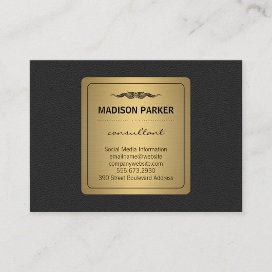 Elegant Faux Gold Label Leather (Voorkant)