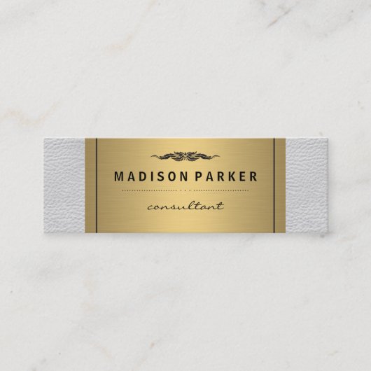 Elegant Faux Gold Label White Leather (Voorkant)