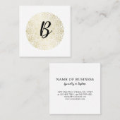Elegant Faux Gold Lace - Calligrafie Monogram Vierkante Visitekaartje (Voorkant / Achterkant)