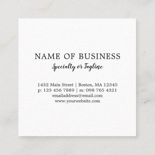 Elegant Faux Gold Lace - Calligrafie Monogram Vierkante Visitekaartje (Achterkant)