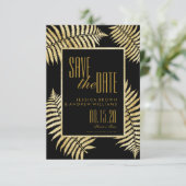 Elegant Faux Gold Leaf Bracken Sla de datum op Kaart (Staand voorkant)