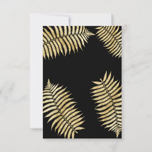 Elegant Faux Gold Leaf Bracken Sla de datum op Kaart (Achterkant)