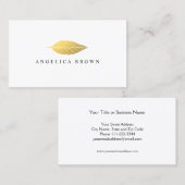 Elegant Faux Gold Leaf Visitekaartje (Voorkant / Achterkant)