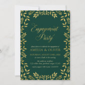 Elegant Faux Gold Leaves Engagement Kaart (Voorkant)