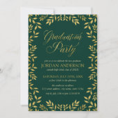 Elegant Faux Gold Leaves Gradusive Party Kaart (Voorkant)
