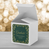 Elegant Faux Gold Leaves Green Afstuderen Vierkante Sticker