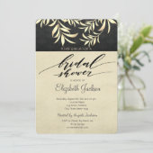 Elegant Faux Gold Leaves Vrijgezellenfeest Kaart (Staand voorkant)