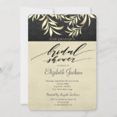 Elegant Faux Gold Leaves Vrijgezellenfeest Kaart (Voorkant)