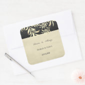 Elegant Faux Gold Leaves Wedding Vierkante Sticker (Envelop)