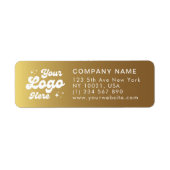 Elegant Faux Gold Logo Website Telefoon Etiket (Voorkant)