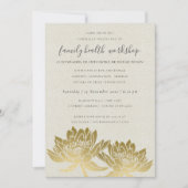 ELEGANT FAUX GOLD LOTUS KRAFT WORKSHOP EVENEMENT KAART (Voorkant)
