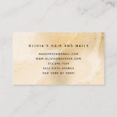 Elegant Faux Gold Marble en modern script Klantenkaartje (Achterkant)