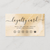 Elegant Faux Gold Marble en modern script Klantenkaartje (Voorkant)