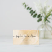 Elegant Faux Gold Marble en modern script Visitekaartje (Staand voorkant)