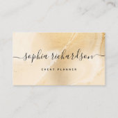 Elegant Faux Gold Marble en modern script Visitekaartje (Voorkant)