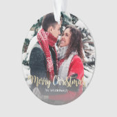 Elegant faux gold Merry-kerstfoto Ornament (voorkant)