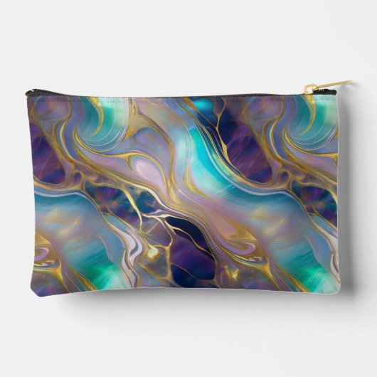 Elegant Faux Gold met Blauwgroen en Paarse Opal St Etui (Achterkant)