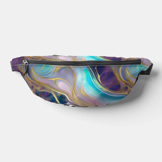 Elegant Faux Gold met Blauwgroen en Paarse Opal St Heuptasje (Liggend)