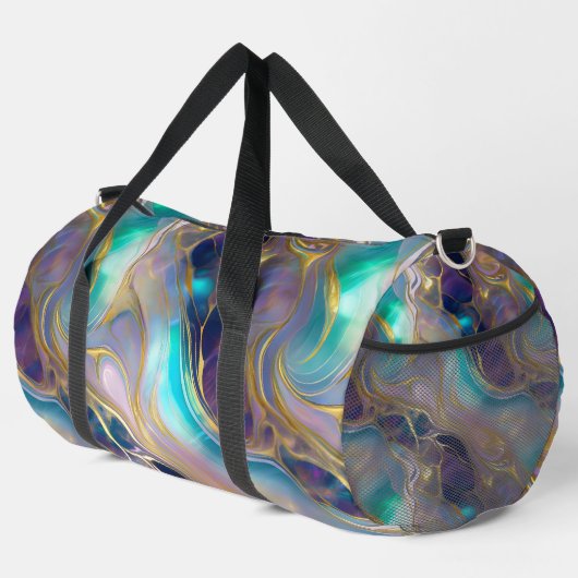 Elegant Faux Gold met Blauwgroen en Paarse Opal St Plunjezak (Rechterhoek)