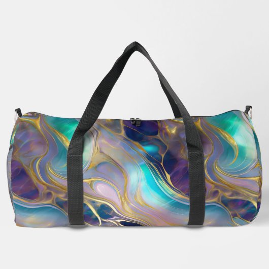 Elegant Faux Gold met Blauwgroen en Paarse Opal St Plunjezak (Achterkant)