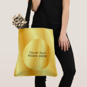 Elegant Faux Gold Metallic look Aangepaste Sjabloo Tote Bag (Dichtbij)