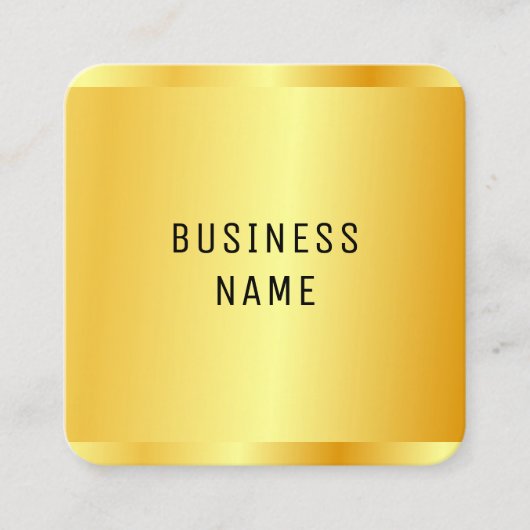 Elegant Faux Gold Metallic look Modern Glamour Vierkante Visitekaartje (Voorkant)
