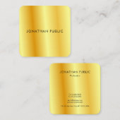 Elegant Faux Gold Metallic look Moderne Sjabloon Vierkante Visitekaartje (Voorkant / Achterkant)