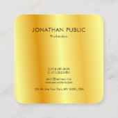 Elegant Faux Gold Metallic look Moderne Sjabloon Vierkante Visitekaartje (Achterkant)