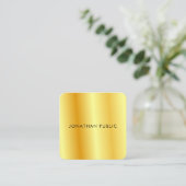 Elegant Faux Gold Metallic look Moderne Sjabloon Vierkante Visitekaartje (Staand voorkant)