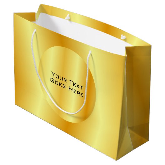 Elegant Faux Gold Metallic look-Sjabloon Groot Cadeauzakje (Achterkant Gekanteld)