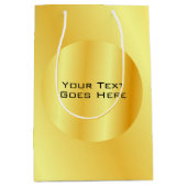Elegant Faux Gold Metallic look voegt Sjabloon tek Medium Cadeauzakje (Voorkant)