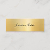 Elegant Faux Gold Modern Handgeschreven Name Sjabl Mini Visitekaartje (Voorkant)
